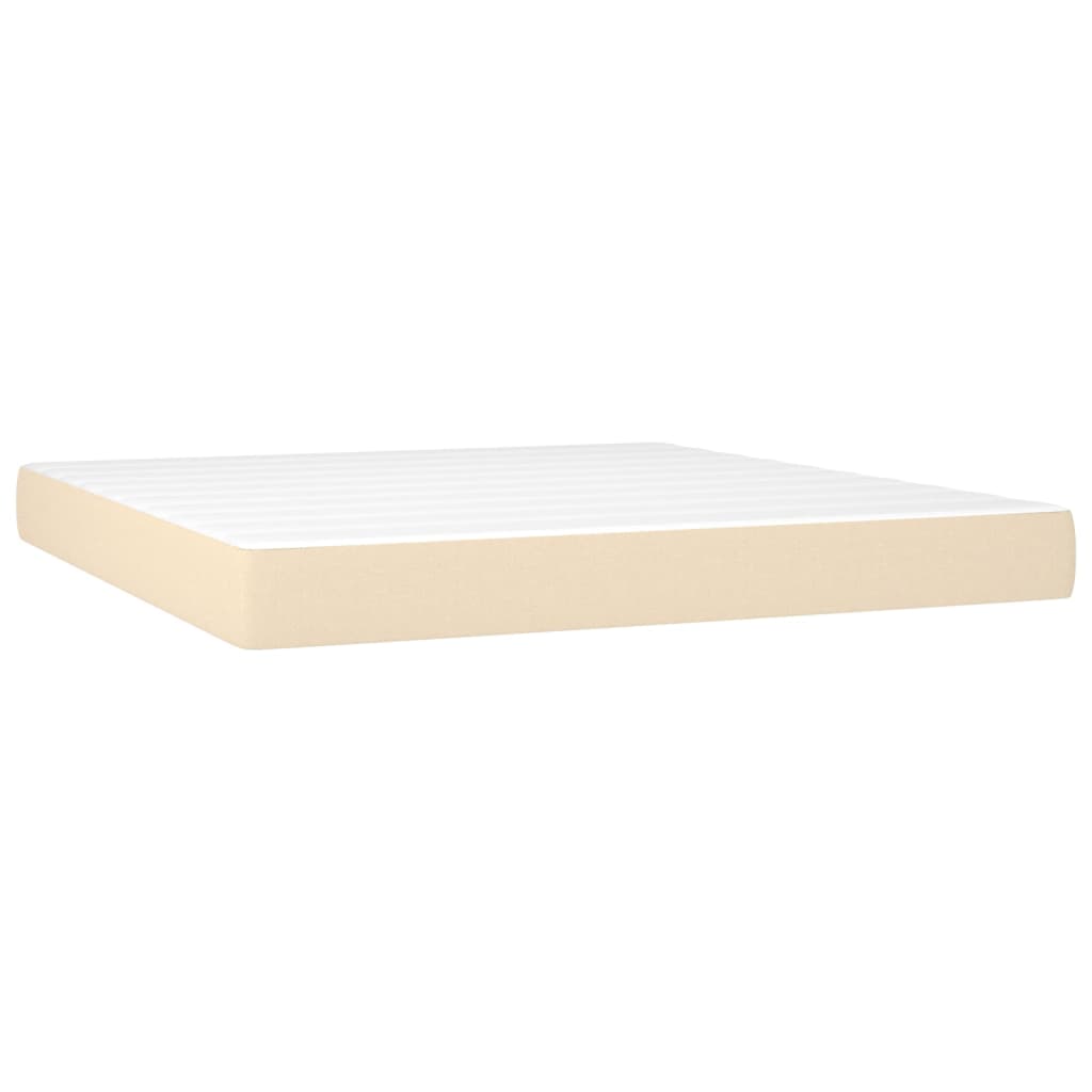 Taschenfederkernmatratze Mittel Creme 160x200x20 cm Stoff