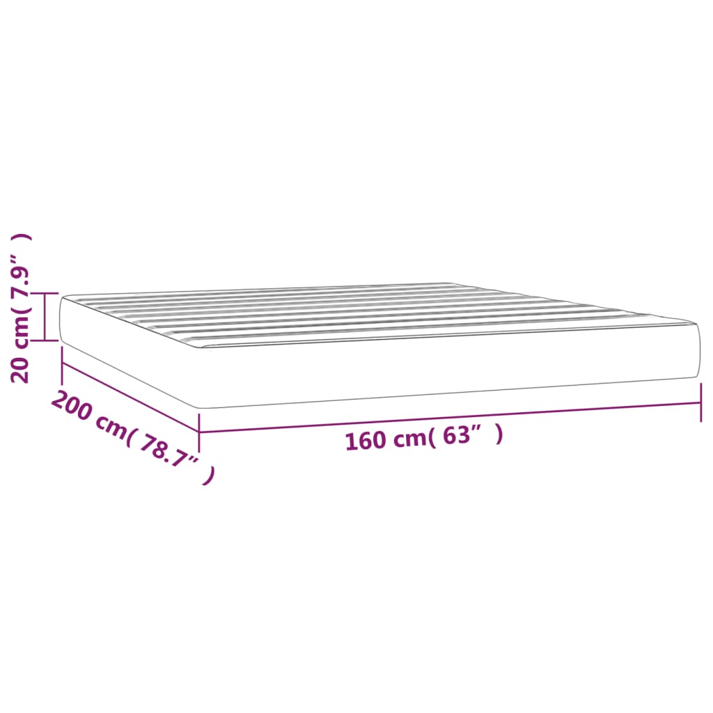 Taschenfederkernmatratze Mittel Blau 160x200x20 cm Stoff
