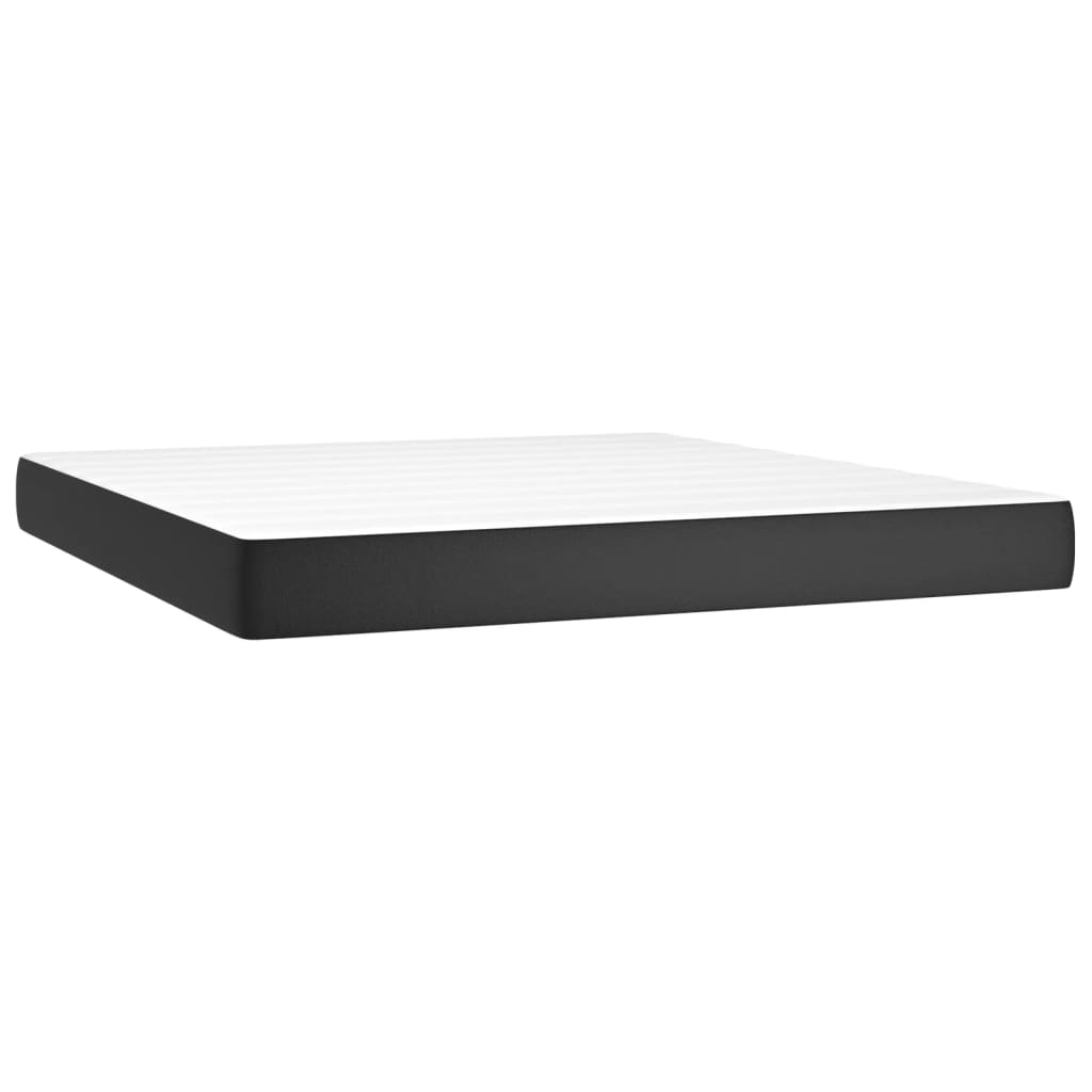 Taschenfederkernmatratze Mittel Schwarz 160x200x20 cm Kunstleder