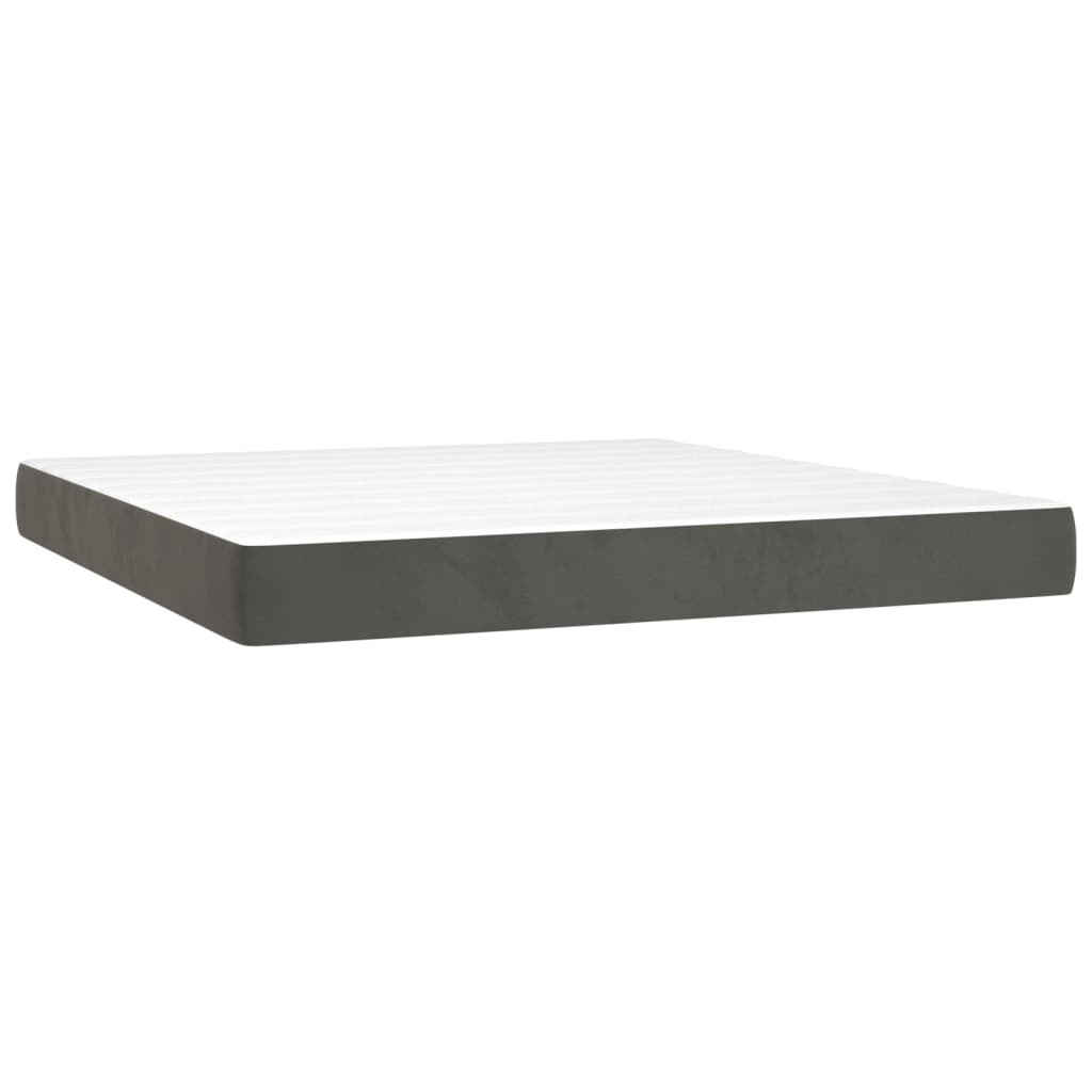 Taschenfederkernmatratze Mittel Dunkelgrau 160x200x20 cm Samt
