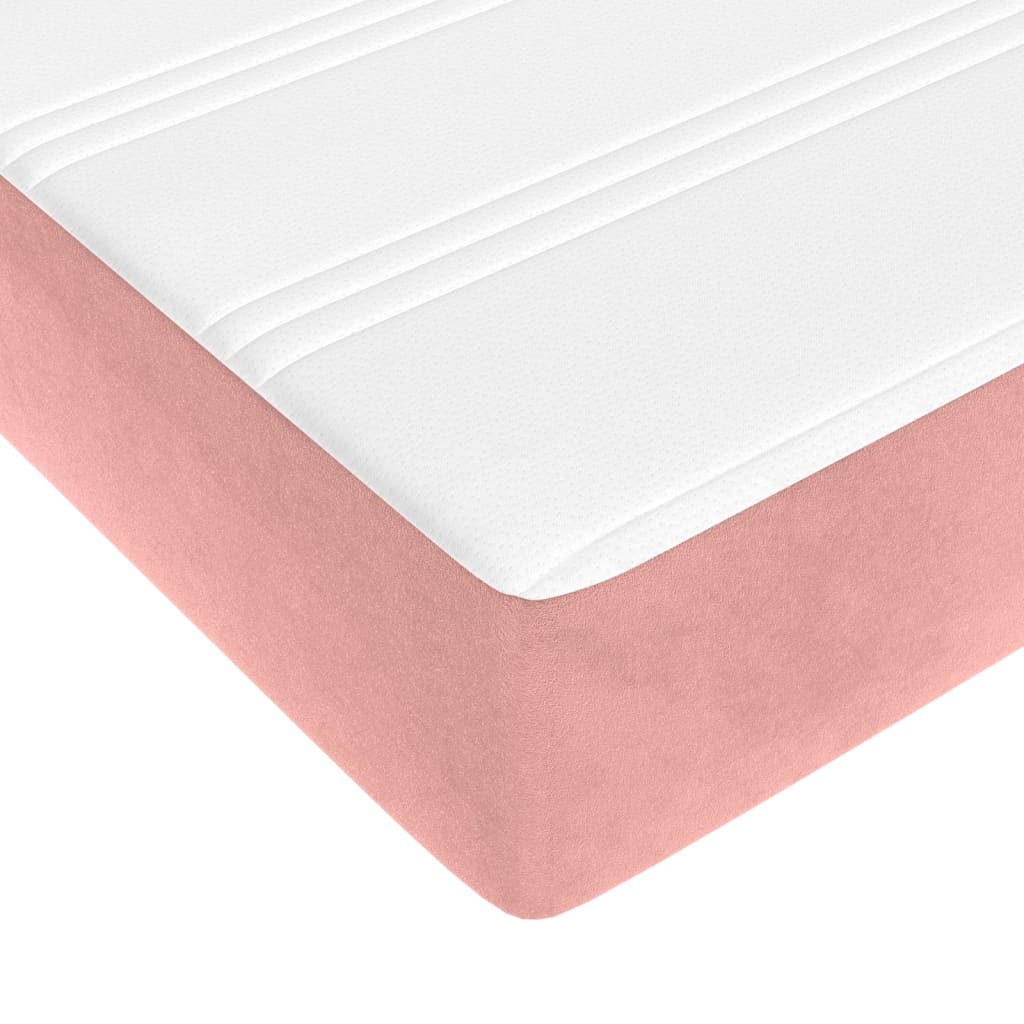 Taschenfederkernmatratze Mittel Rosa 160x200x20 cm Samt