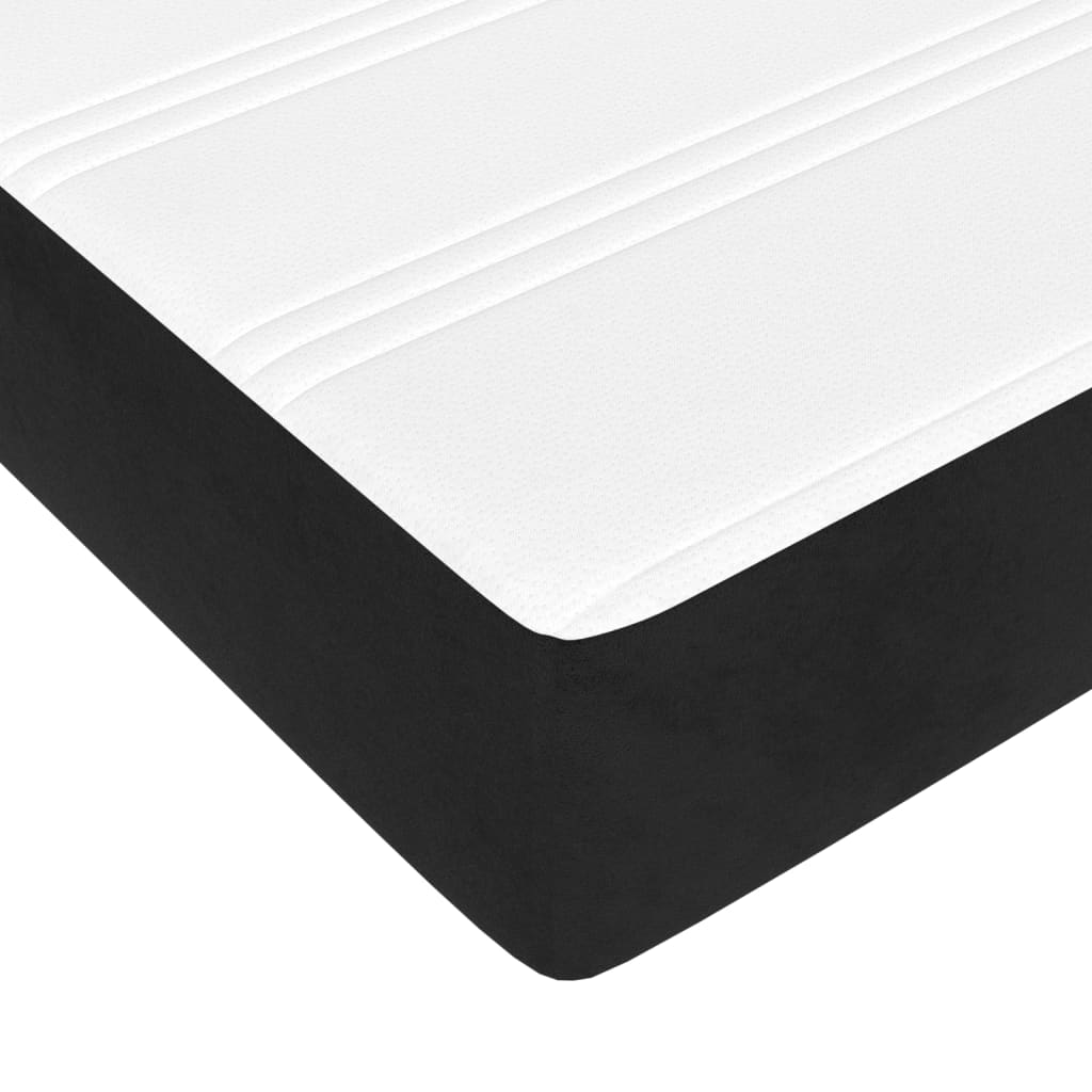 Taschenfederkernmatratze Mittel Schwarz 180x200x20 cm Samt