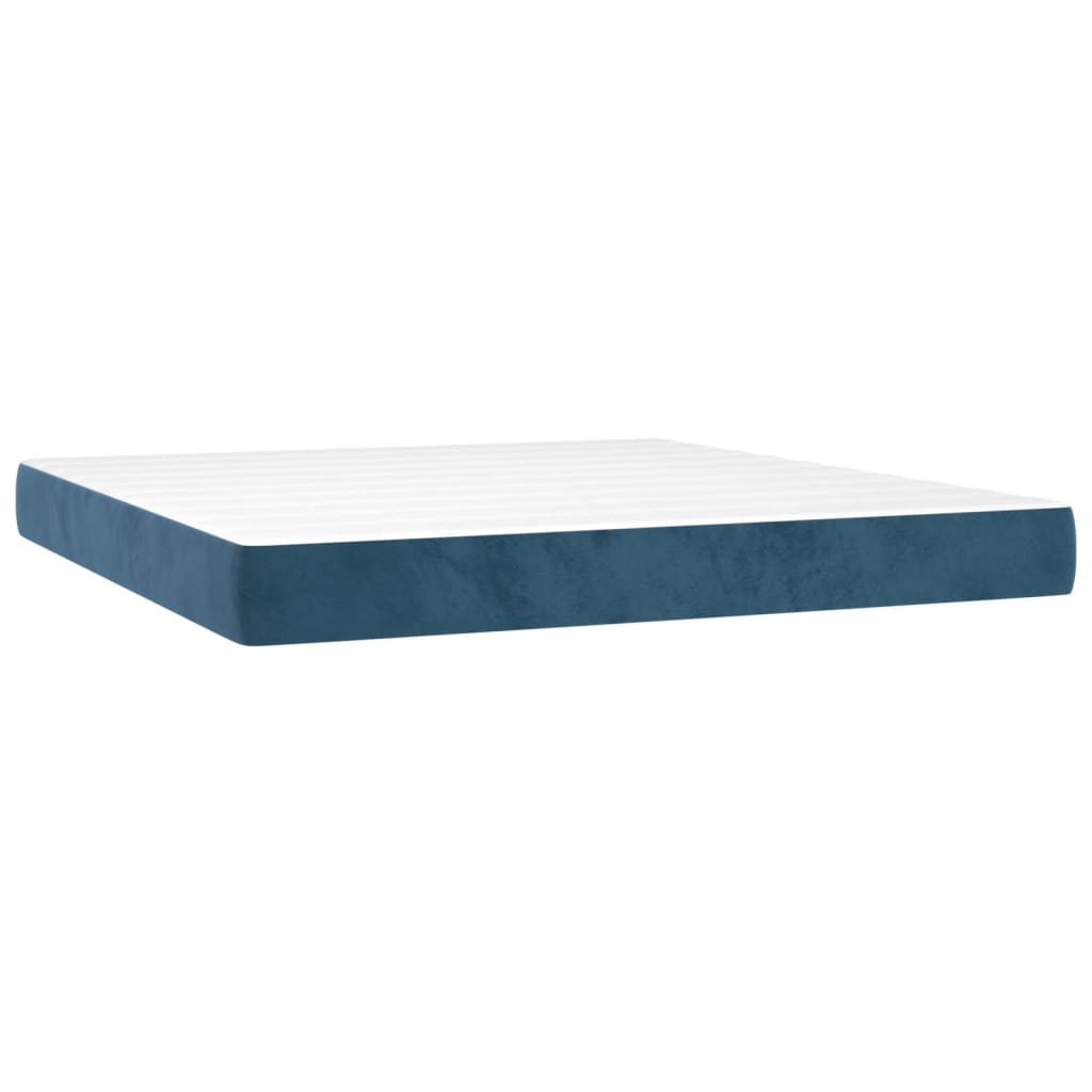Taschenfederkernmatratze Mittel Dunkelblau 180x200x20 cm Samt