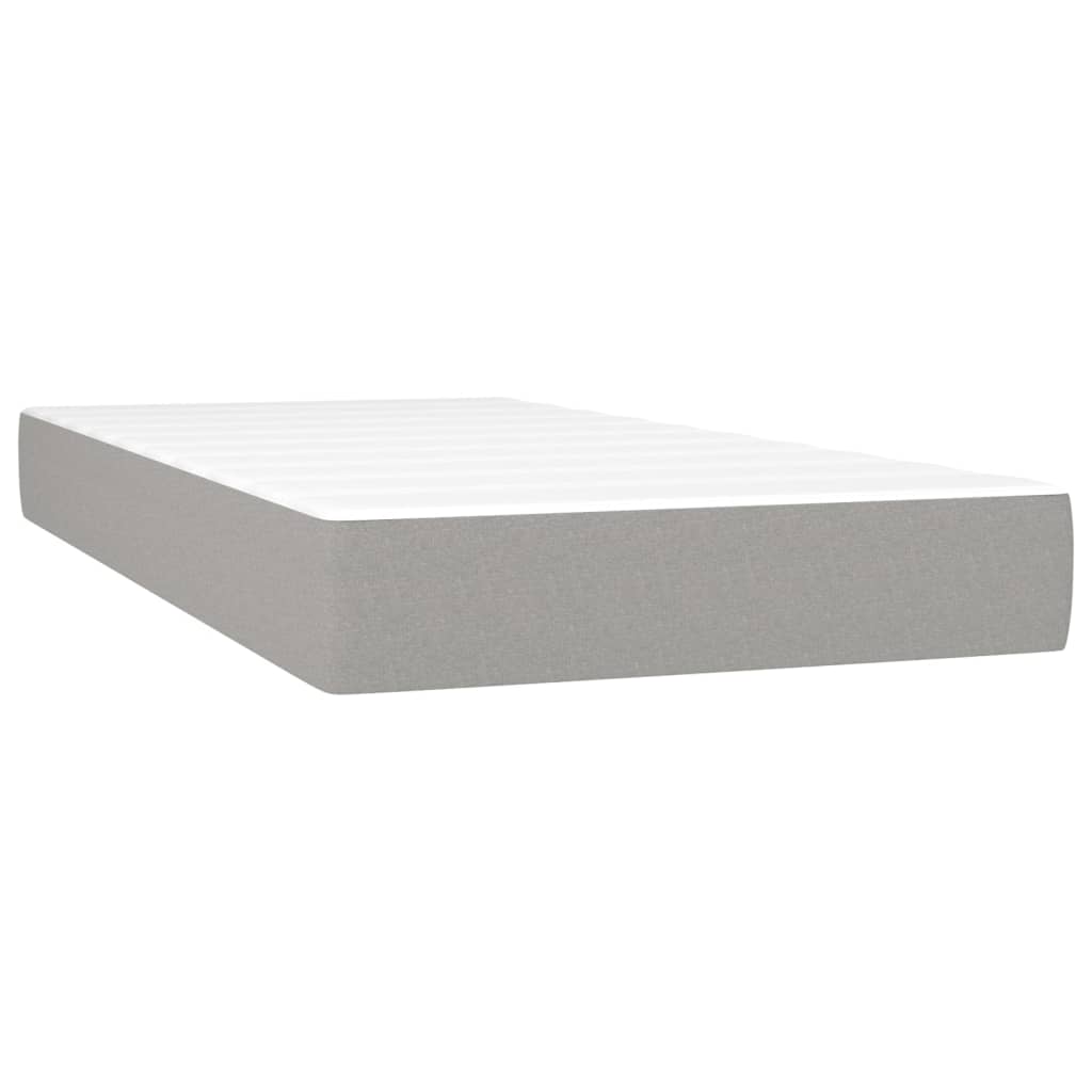 Taschenfederkernmatratze Mittel Hellgrau 100x203x20 cm Stoff