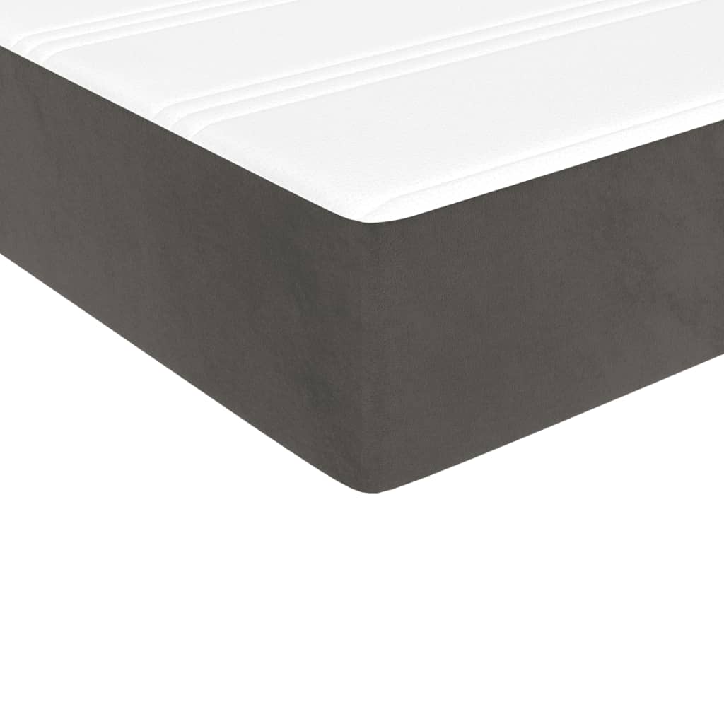 Taschenfederkernmatratze Mittel Dunkelgrau 137x190x20 cm Samt