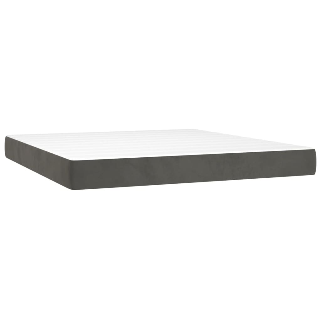 Taschenfederkernmatratze Mittel Dunkelgrau 152x203x20 cm Samt