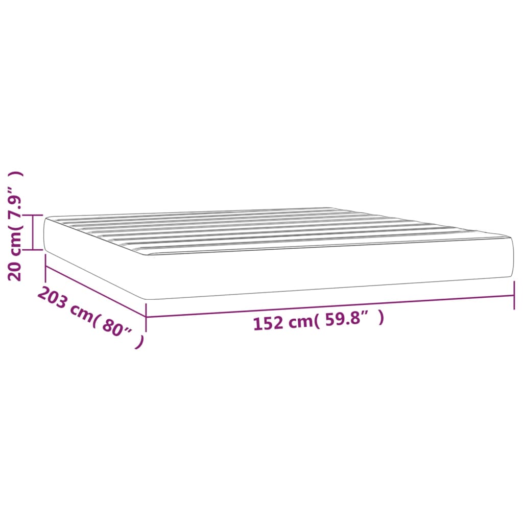 Taschenfederkernmatratze Mittel Dunkelgrau 152x203x20 cm Samt