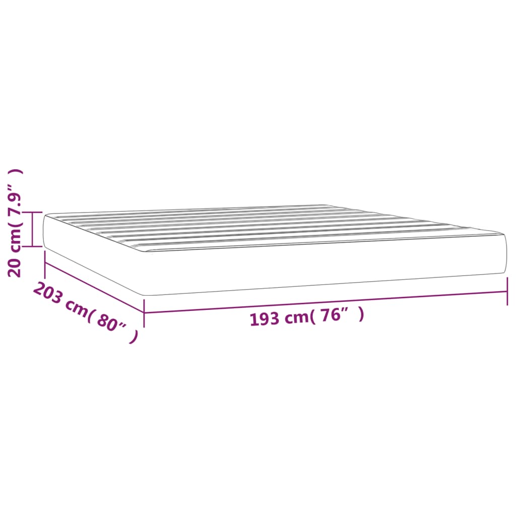 Taschenfederkernmatratze Mittel Hellgrau 193x203x20 cm Stoff
