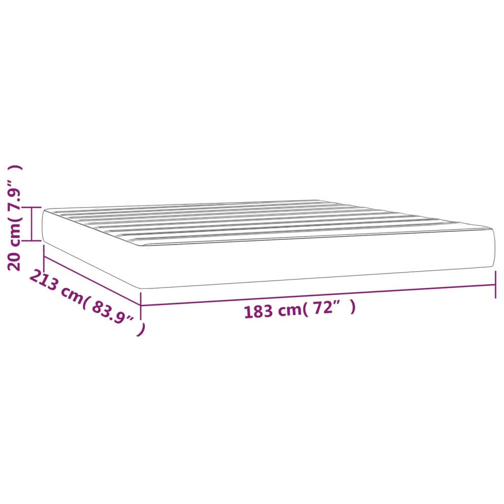 Taschenfederkernmatratze Mittel Dunkelgrau 183x213x20 cm Stoff