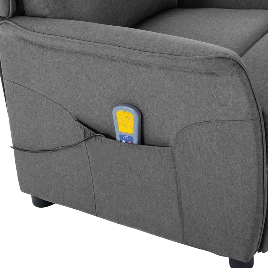 Massagesessel mit Kissen Hellgrau 93,5 x 67,5 x 101,5 cm Stoff