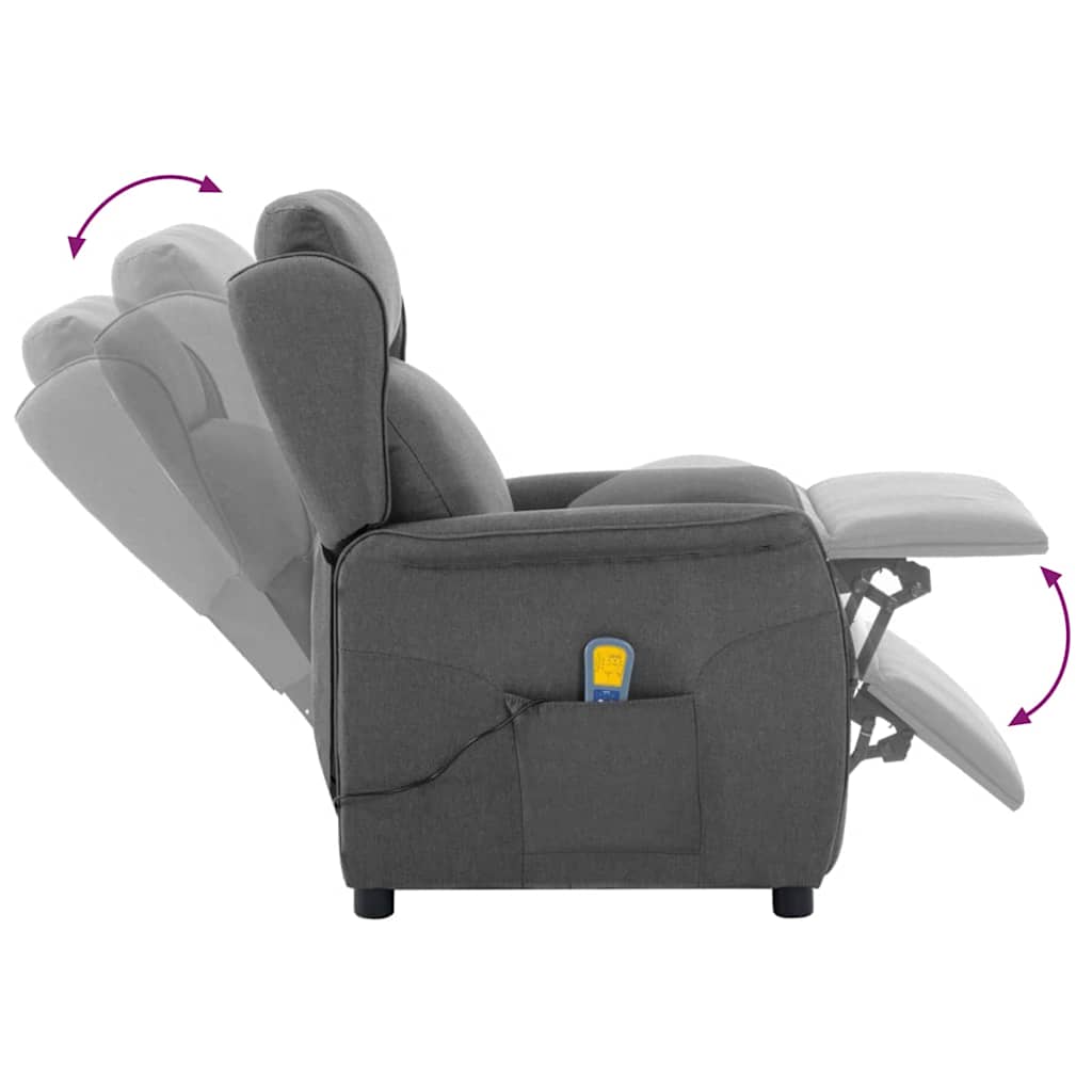 Massagesessel mit Kissen Hellgrau 93,5 x 67,5 x 101,5 cm Stoff