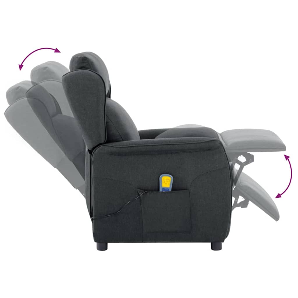 Massagesessel Dunkelgrau 93,5 x 67,5 x 101,5 cm Stoff