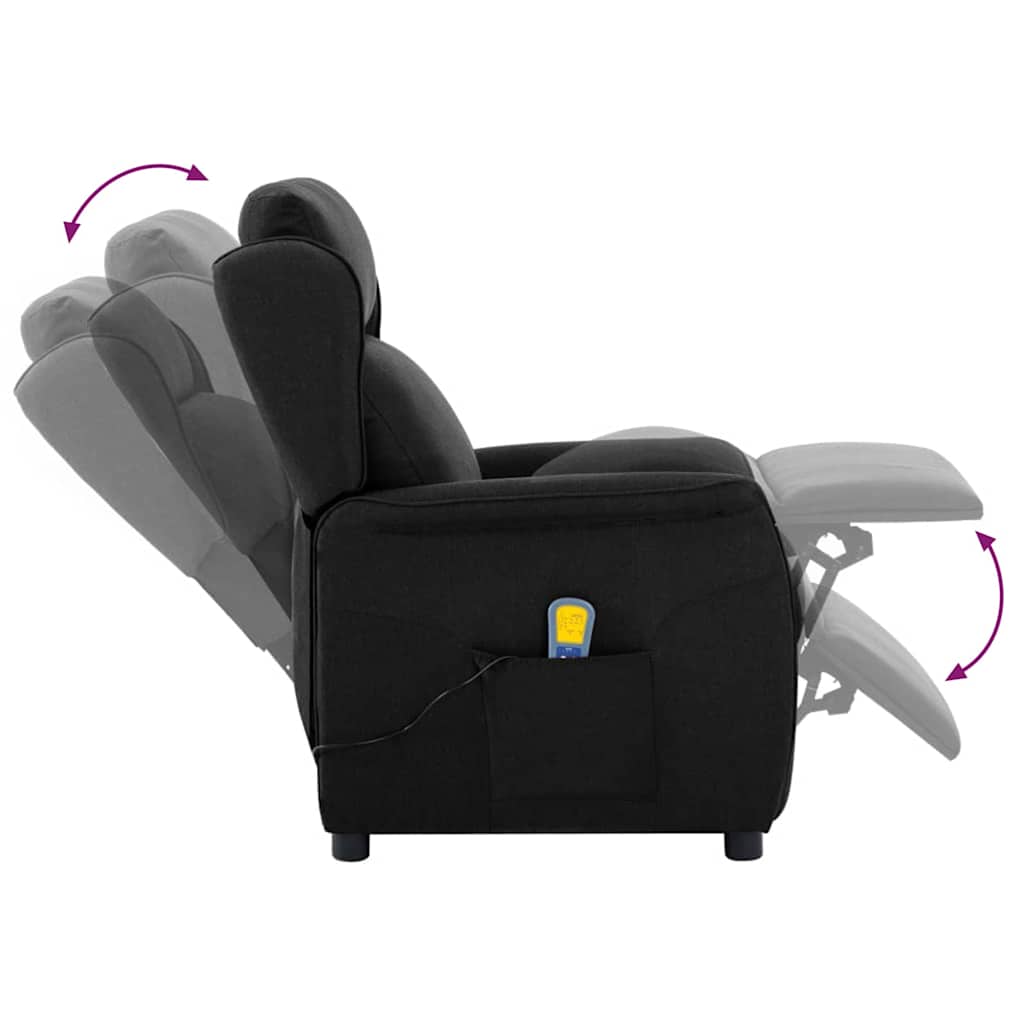 Massagesessel mit Kissen Schwarz 93,5 x 67,5 x 101,5 cm Stoff