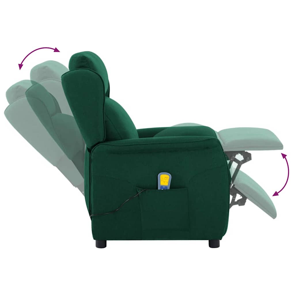 Massagesessel Dunkelgrün 93,5 x 67,5 x 101,5 cm Stoff