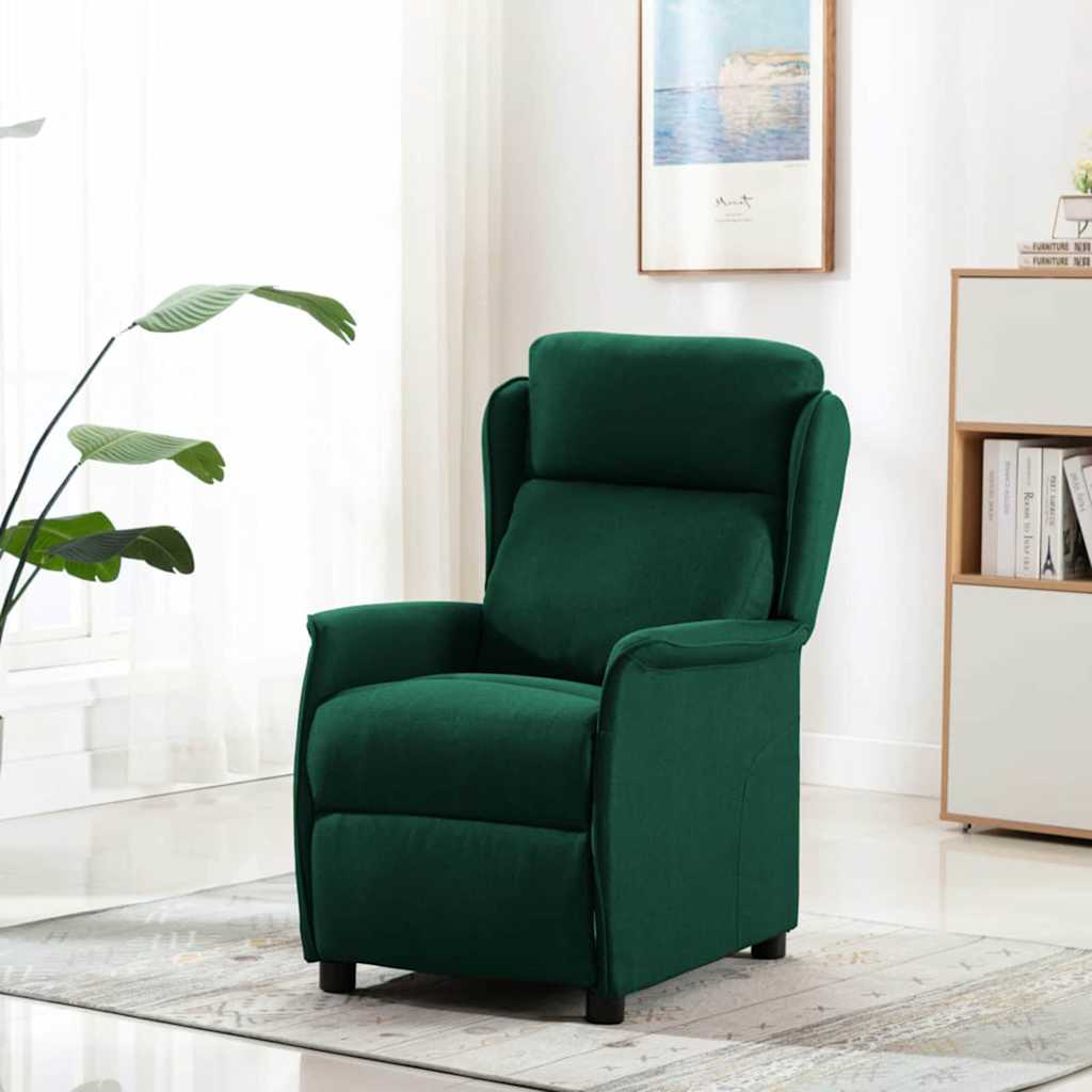 Massagesessel Dunkelgrün 93,5 x 67,5 x 101,5 cm Stoff