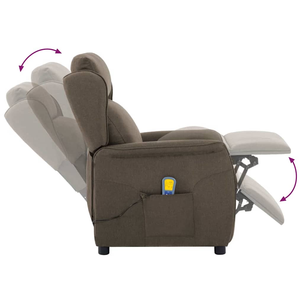 Massagesessel mit Kissen Taupe 93,5 x 67,5 x 101,5 cm Stoff
