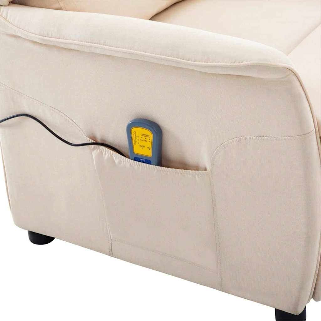 Massagesessel mit Kissen Creme 93,5 x 67,5 x 101,5 cm Stoff