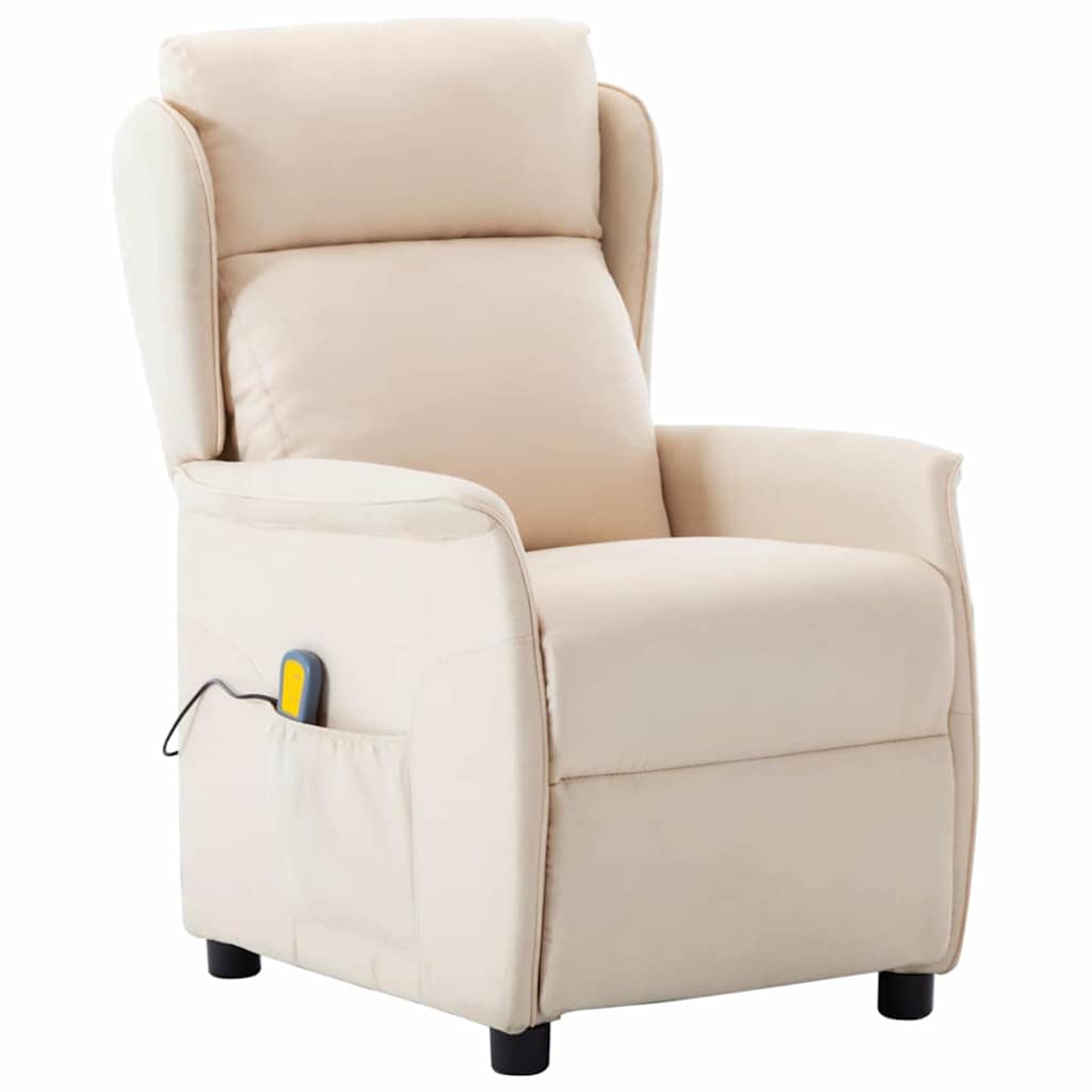 Massagesessel mit Kissen Creme 93,5 x 67,5 x 101,5 cm Stoff