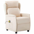 Massagesessel mit Kissen Creme 93,5 x 67,5 x 101,5 cm Stoff