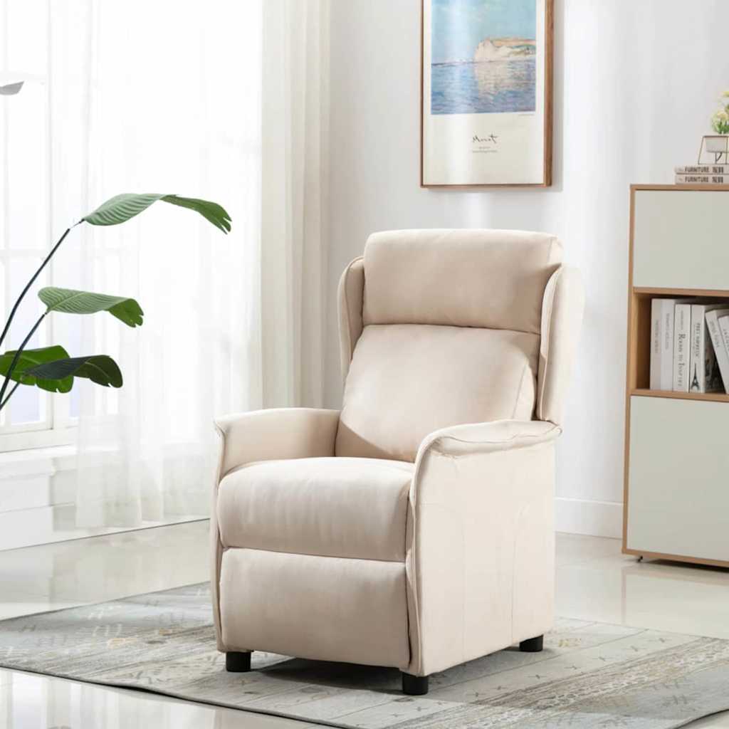 Massagesessel mit Kissen Creme 93,5 x 67,5 x 101,5 cm Stoff