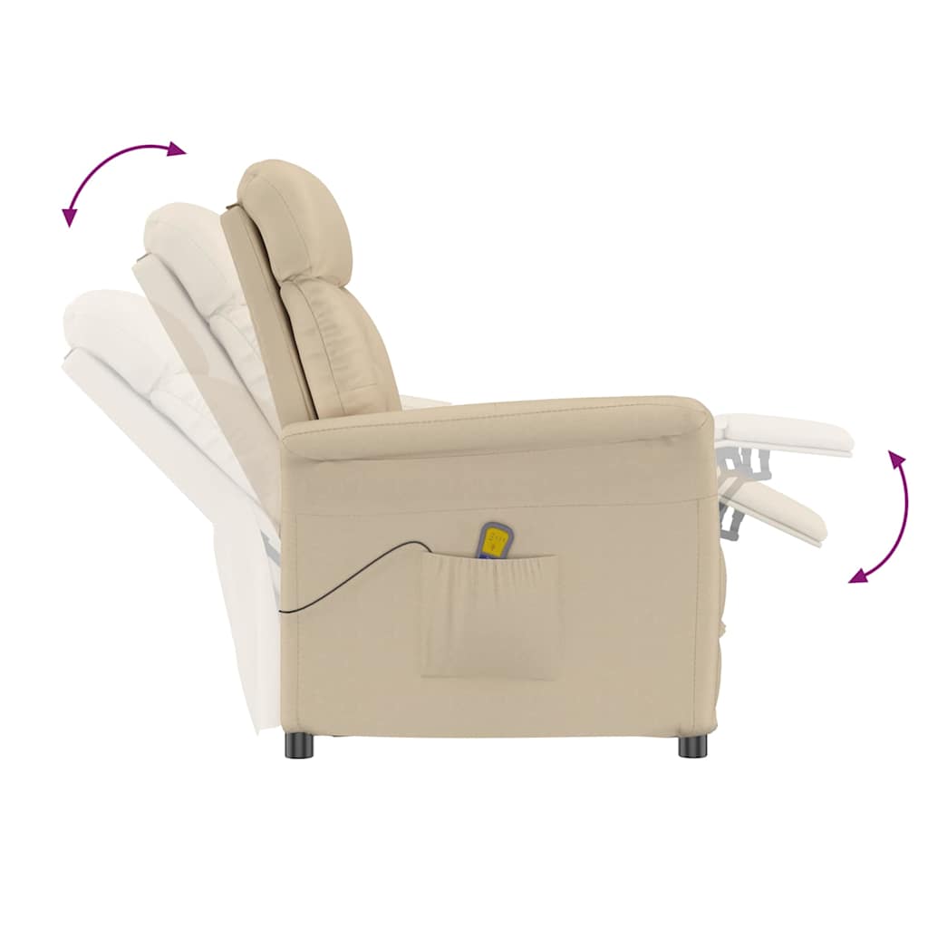 Massagesessel Creme 96,5 x 70,5 x 95 cm Mikrofaser
