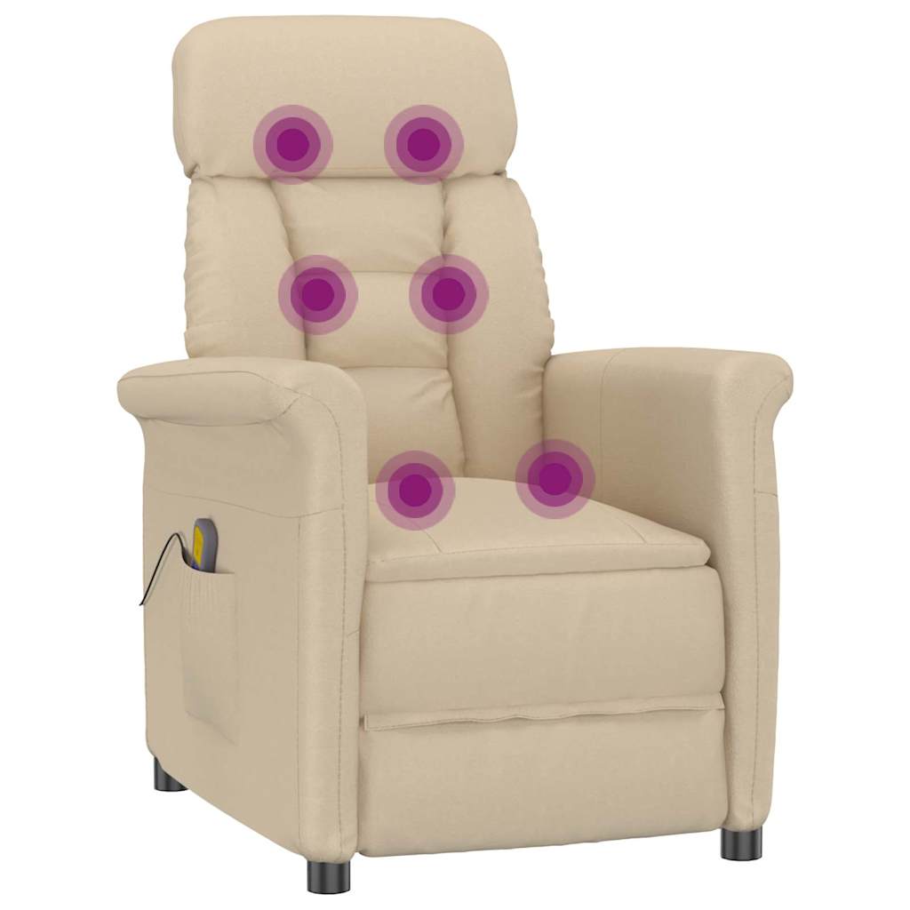 Massagesessel Creme 96,5 x 70,5 x 95 cm Mikrofaser
