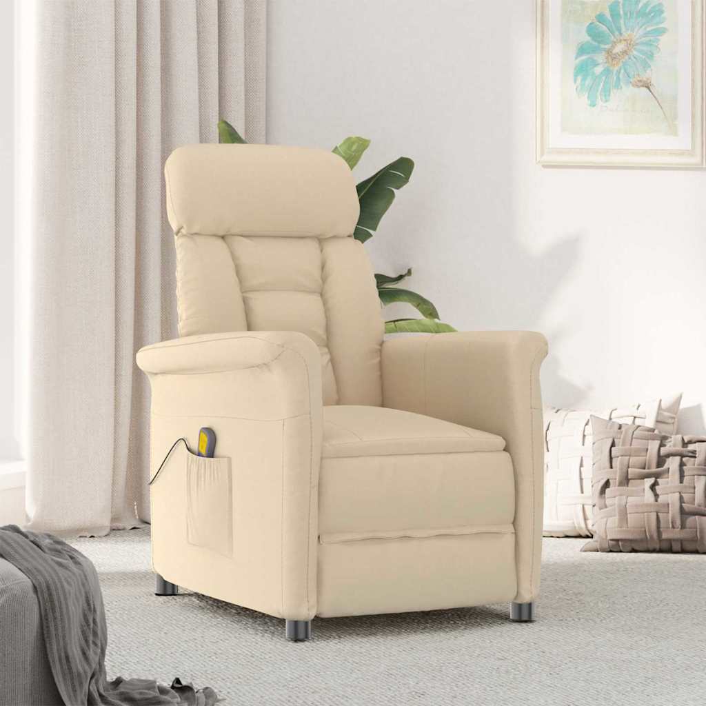Massagesessel Creme 96,5 x 70,5 x 95 cm Mikrofaser