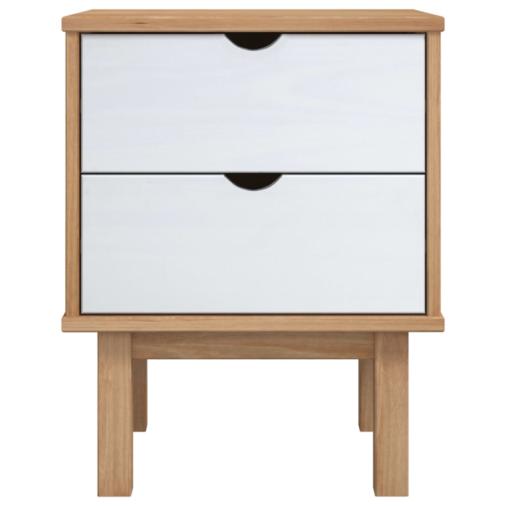 Nachttisch OTTA Braun & Weiß 45x39x57 cm Massivholz Kiefer