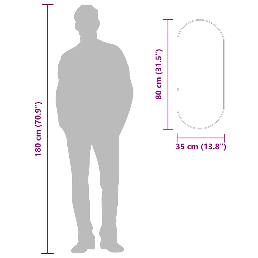 Wandspiegel Silbern 80x35 cm Oval