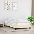 Bettgestell ohne Matratze Creme 80x200 cm Stoff