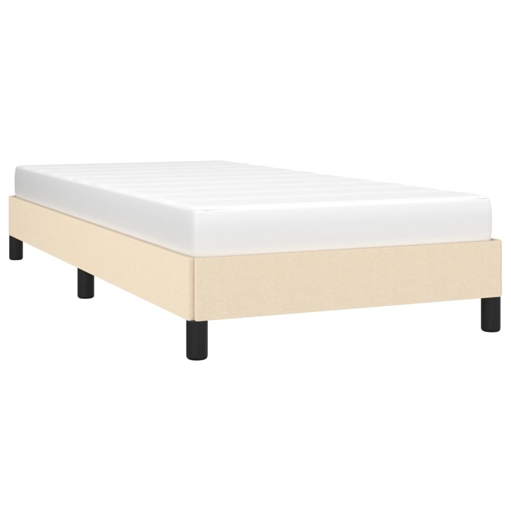 Bettgestell ohne Matratze Creme 90x190 cm Stoff