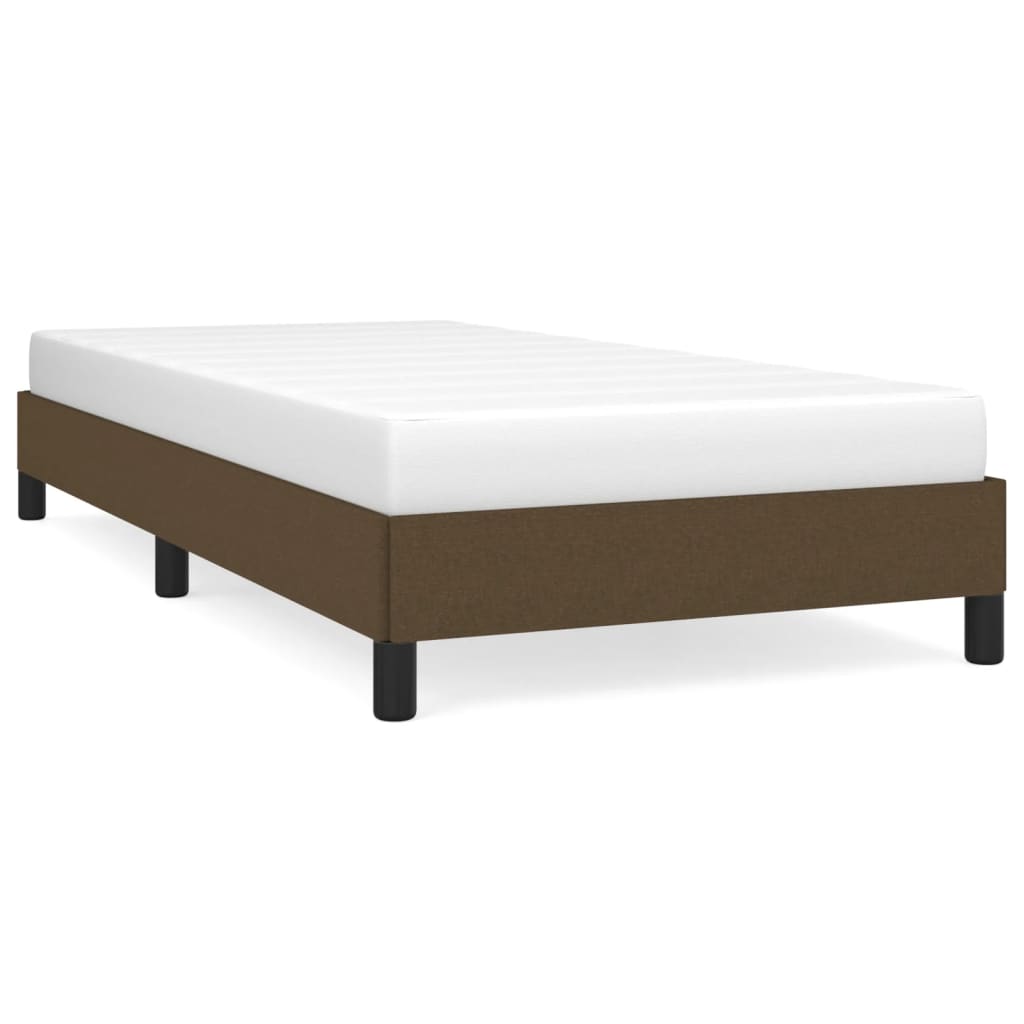 Bettgestell ohne Matratze Dunkelbraun 90x200 cm Stoff