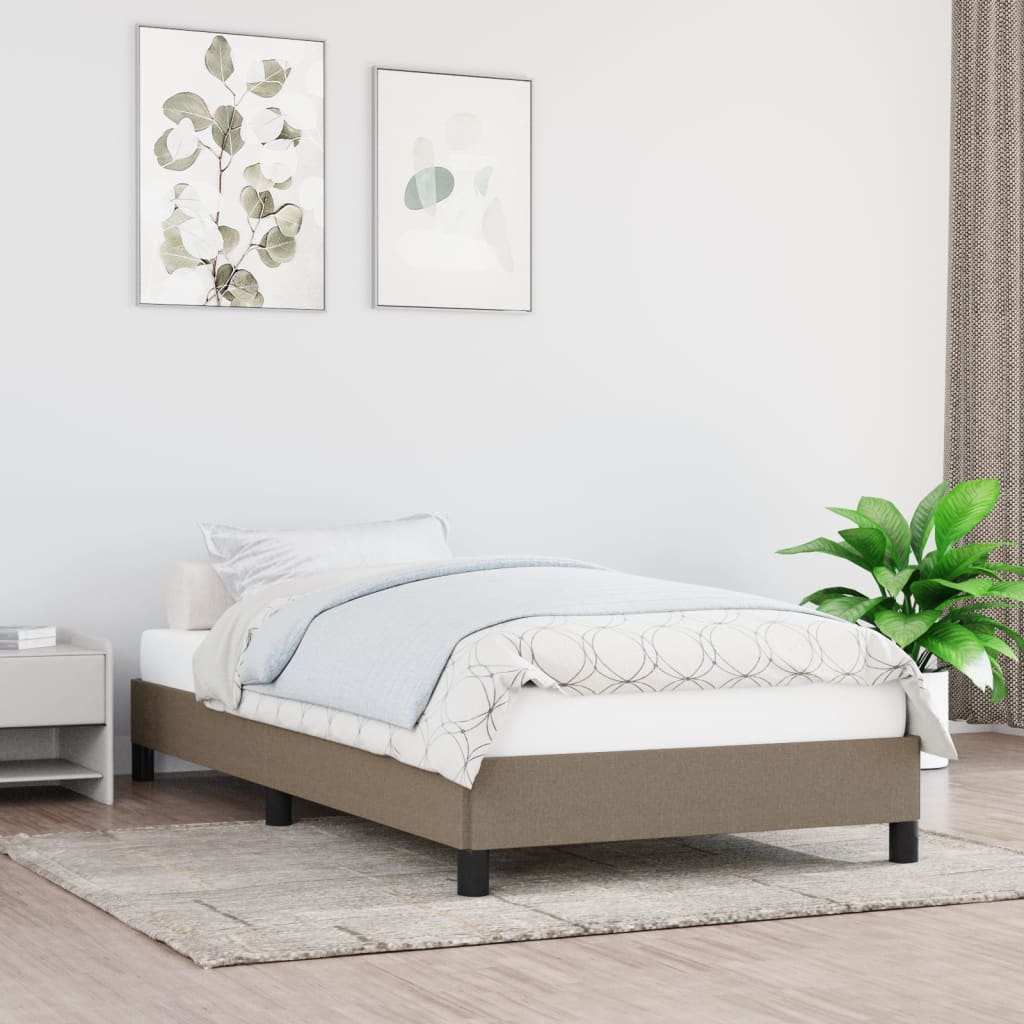Bettgestell ohne Matratze Taupe 90x200 cm Stoff