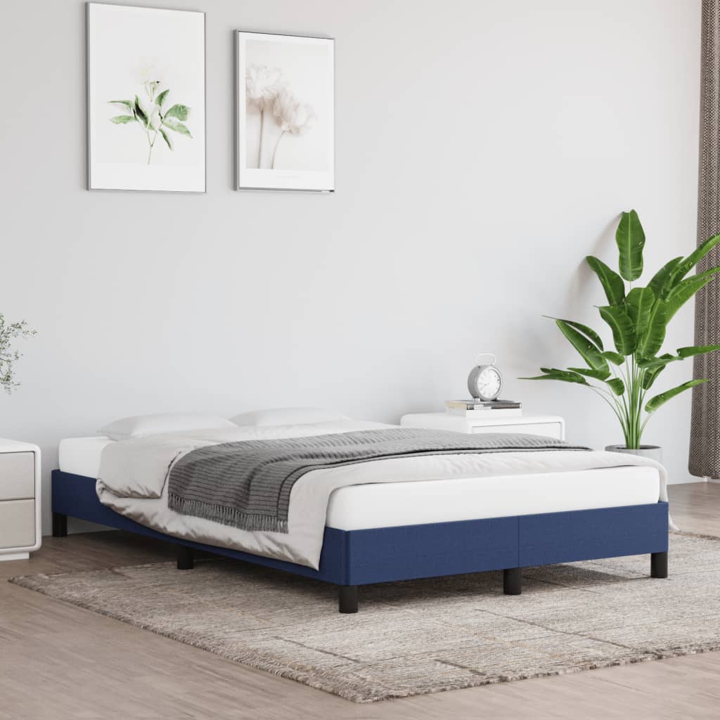 Bettgestell ohne Matratze Blau 120x200 cm Stoff