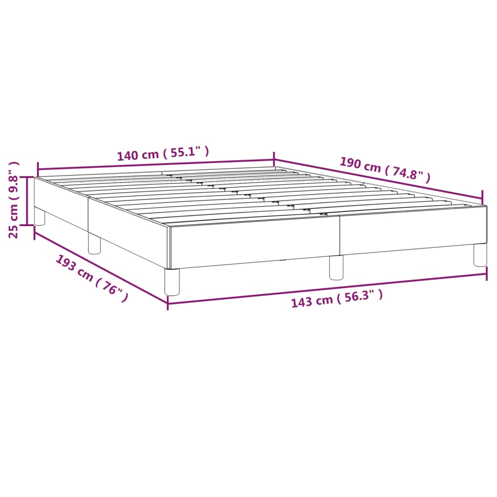 Bettgestell ohne Matratze Dunkelbraun 140x190 cm Stoff