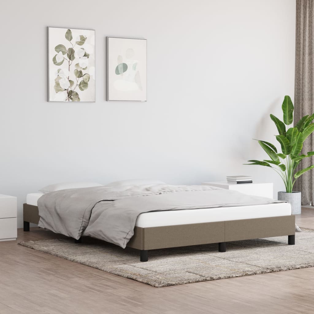 Bettgestell ohne Matratze Taupe 140x190 cm Stoff
