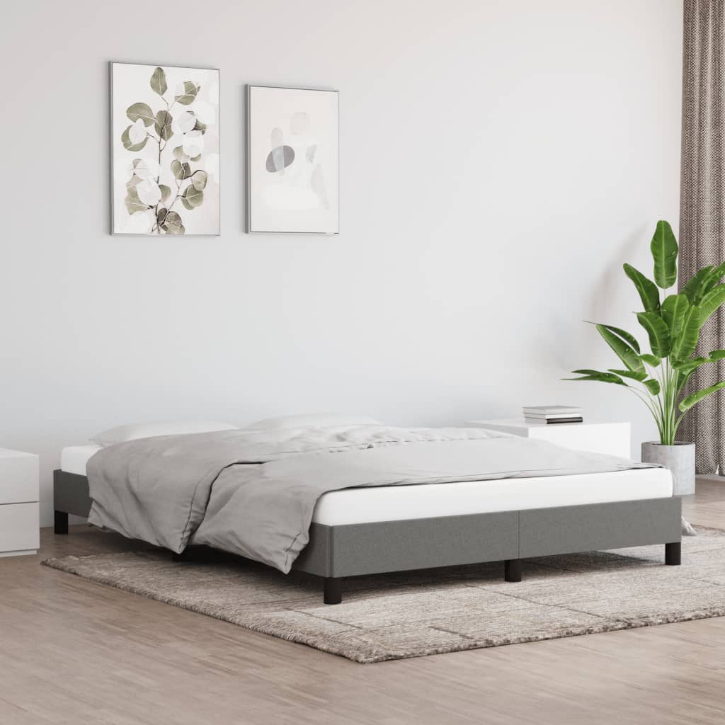 Bettgestell ohne Matratze Dunkelgrau 140x200 cm Stoff