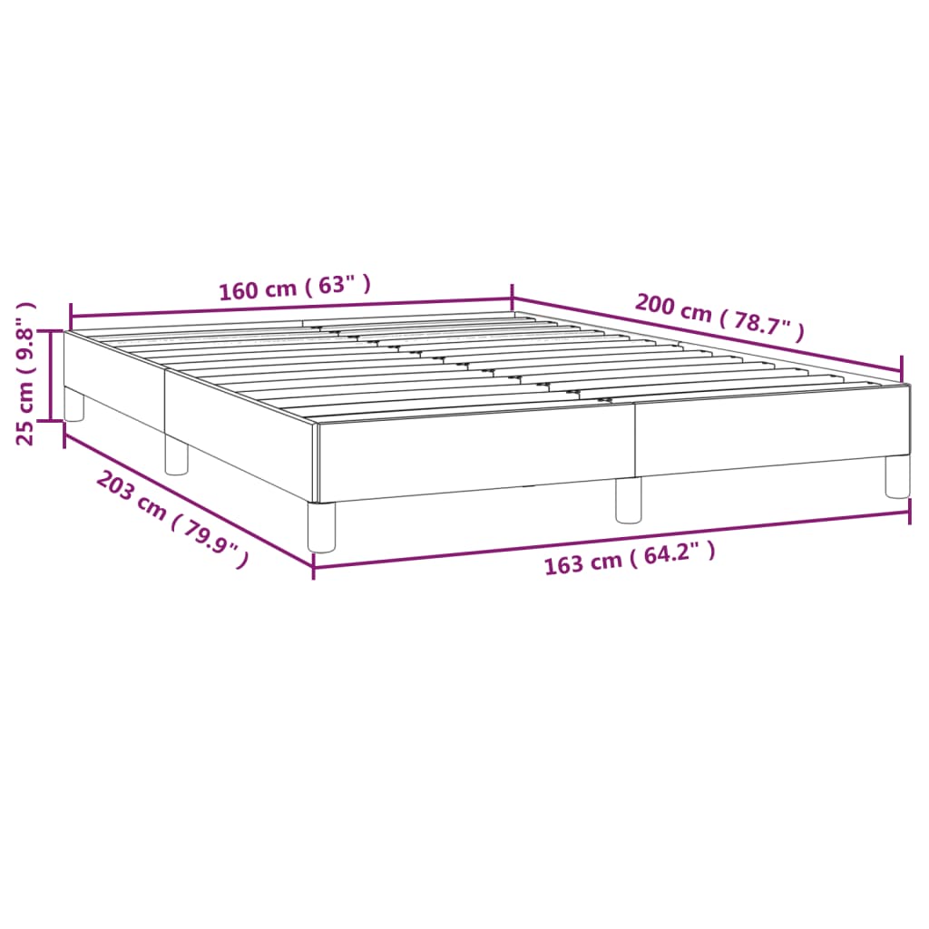 Bettgestell ohne Matratze Taupe 160x200 cm Stoff
