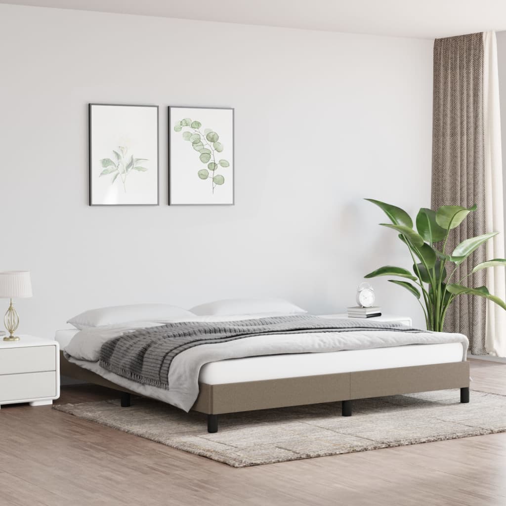 Bettgestell ohne Matratze Taupe 160x200 cm Stoff