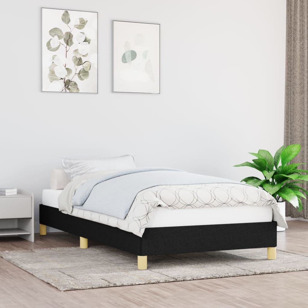 Bettgestell ohne Matratze Schwarz 90x190 cm Stoff