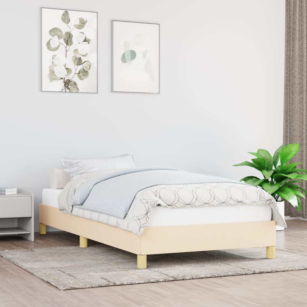 Bettgestell ohne Matratze Blau 90x190 cm Stoff