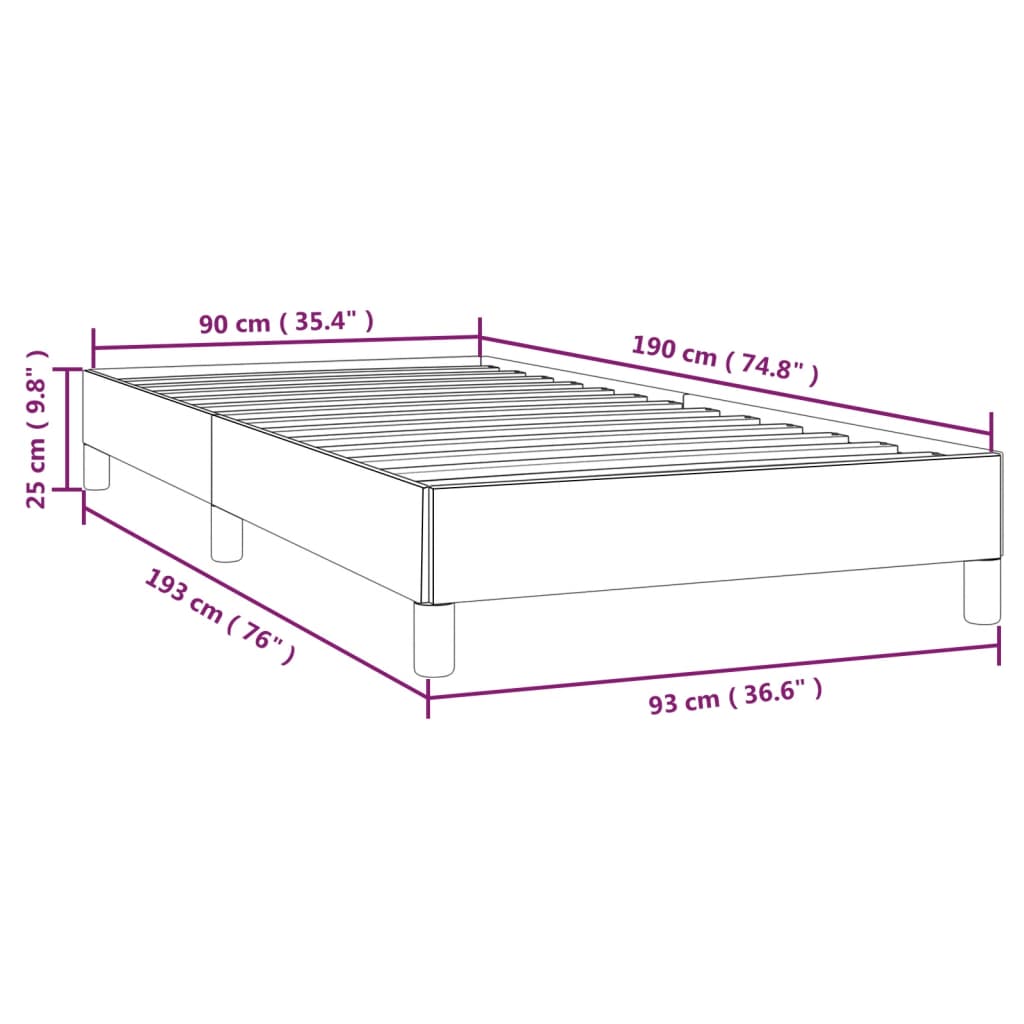 Bettgestell ohne Matratze Blau 90x190 cm Stoff