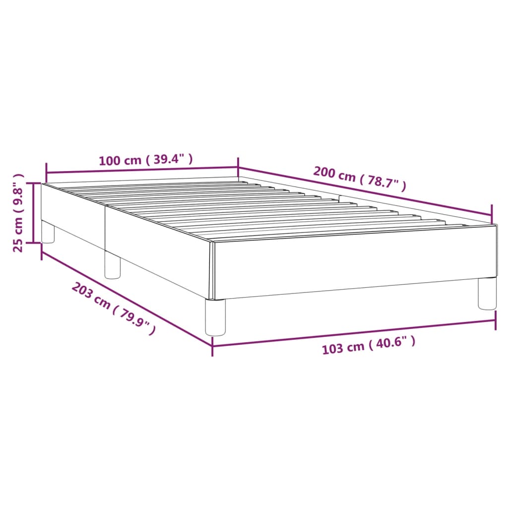 Bettgestell ohne Matratze Taupe 100x200 cm Stoff
