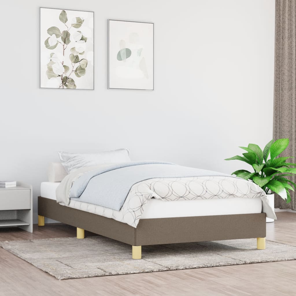 Bettgestell ohne Matratze Taupe 100x200 cm Stoff