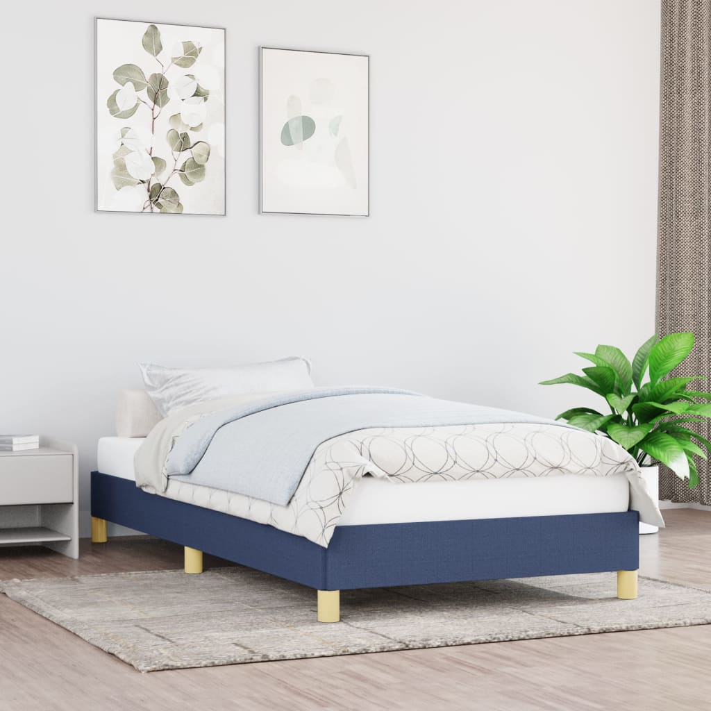 Bettgestell ohne Matratze Blau 100x200 cm Stoff