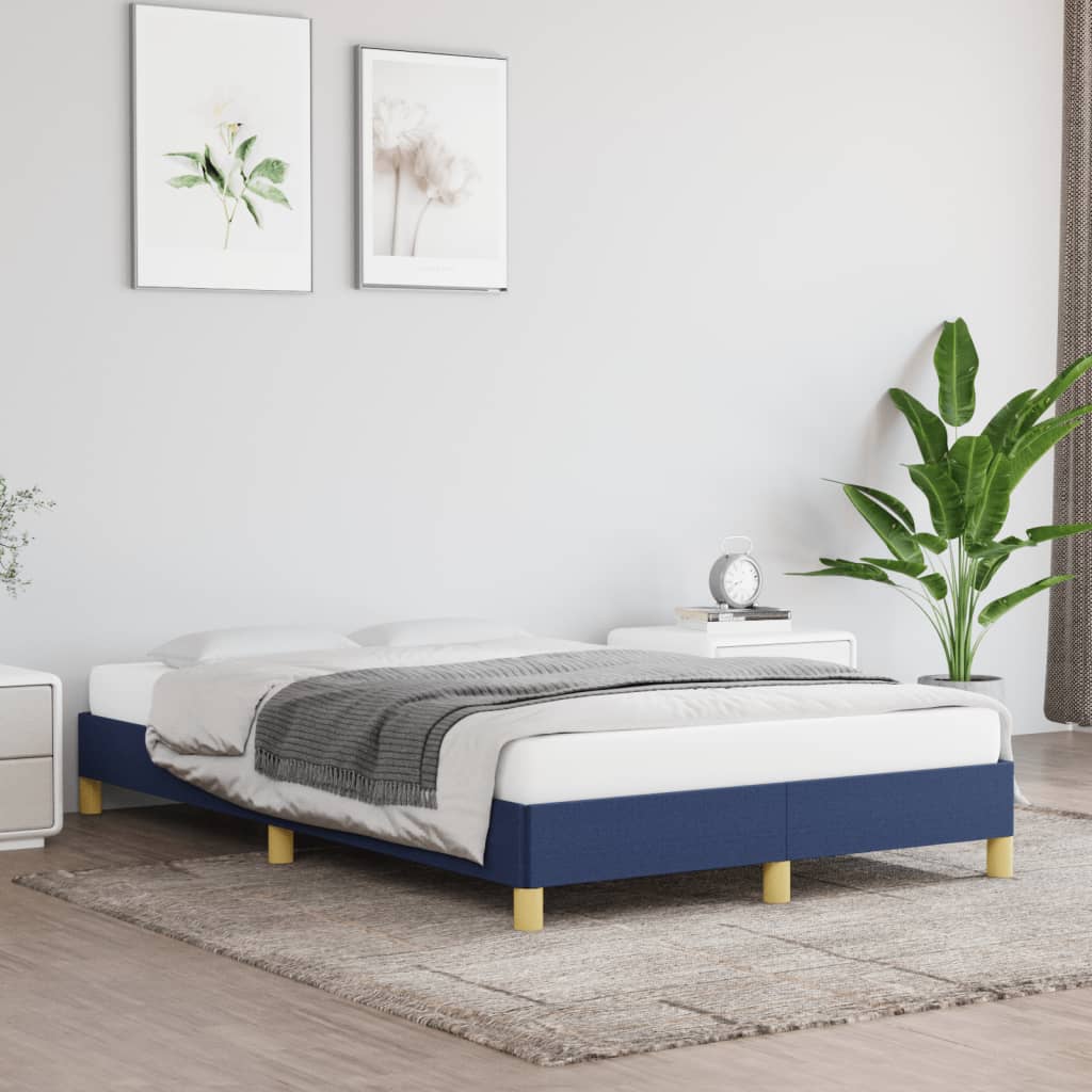 Bettgestell ohne Matratze Blau 120x200 cm Stoff