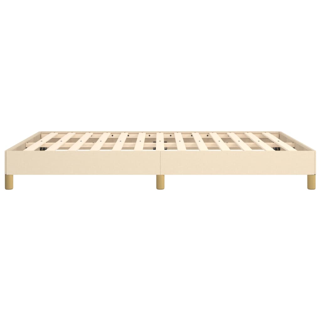 Bettgestell ohne Matratze Creme 140x190 cm Stoff