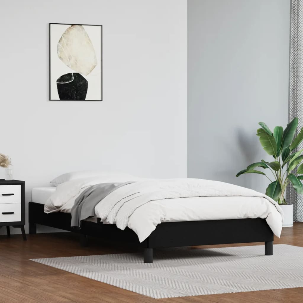 Bettgestell Schwarz 90x200 cm Kunstleder