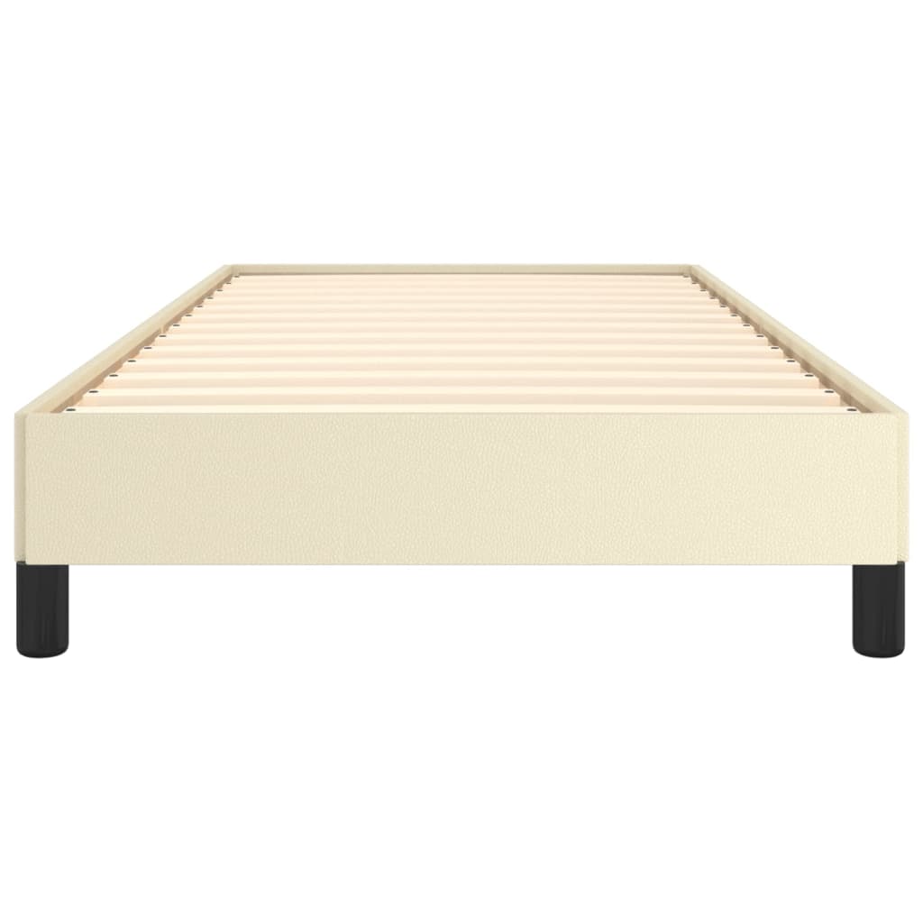 Bettgestell Creme 90x200 cm Kunstleder