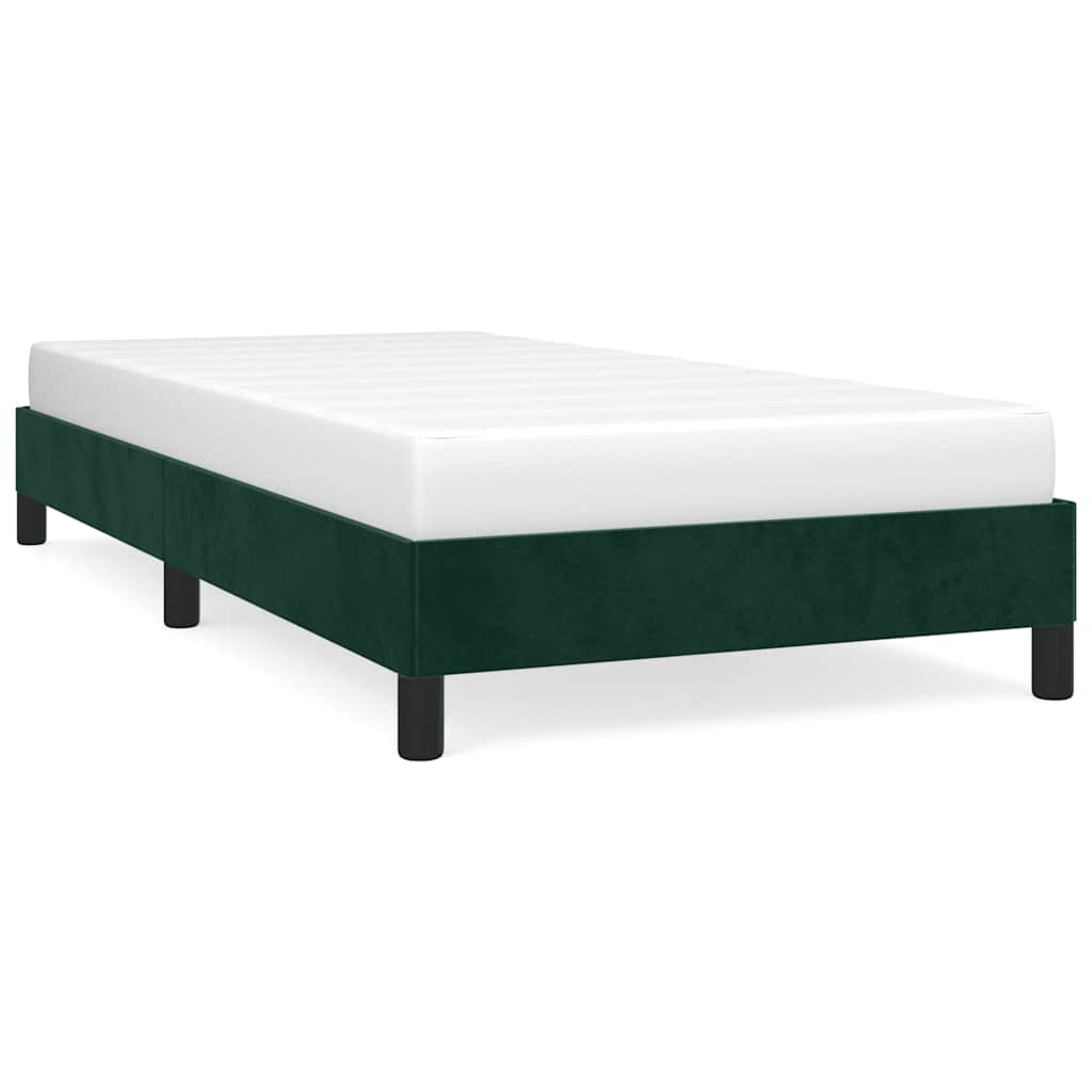 Bettgestell ohne Matratze Dunkelgrün 90x190 cm Samt